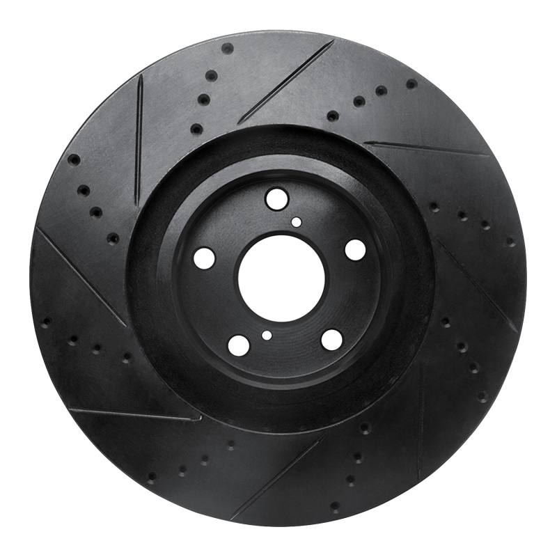 Lexus GS350 Brake Rotor (1) - Right Front - R1 Concepts - Drilled & Slotted - Black - `09-`11